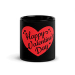 Happy Valentine's Day Black Glossy Mug