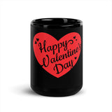 Happy Valentine's Day Black Glossy Mug