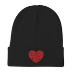 Happy Valentine's Day Embroidered Beanie