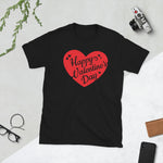 Happy Valentine's Day Black Short-Sleeve Unisex T-Shirt