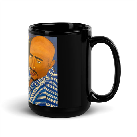 Tupac in Blue Black Glossy Mug