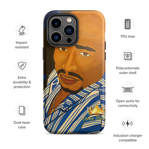 Tupac in Blue Tough iPhone case