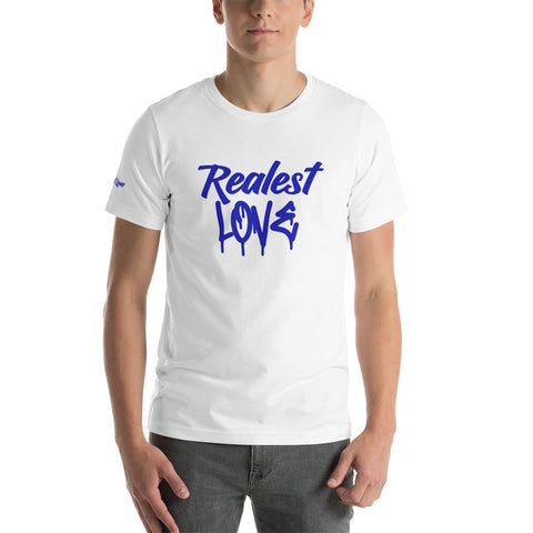 Realest Love Unisex t-shirt (Blue Letters)