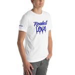 Realest Love Unisex t-shirt (Blue Letters)